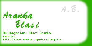 aranka blasi business card